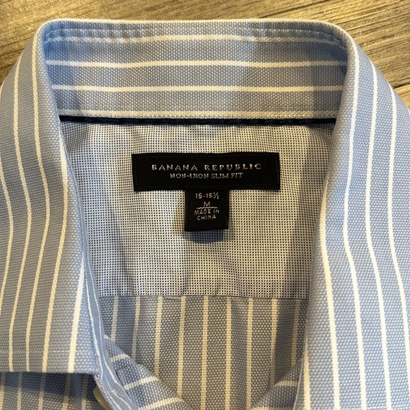 Banana Republic Mens Cotton striped long sleeve button down shirt - Picture 2 of 4